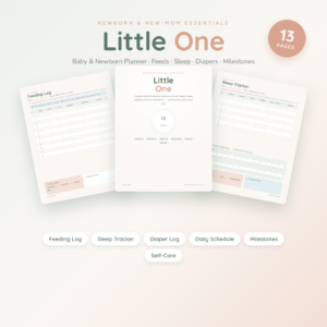 Baby Newborn Planner Printable | Feeding Sleep Diaper Log | New Mom Tracker | Daily Baby Log Book PDF | Postpartum Self Care US Letter