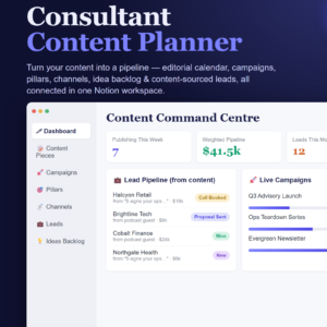 Consultant Content Planner Notion Template