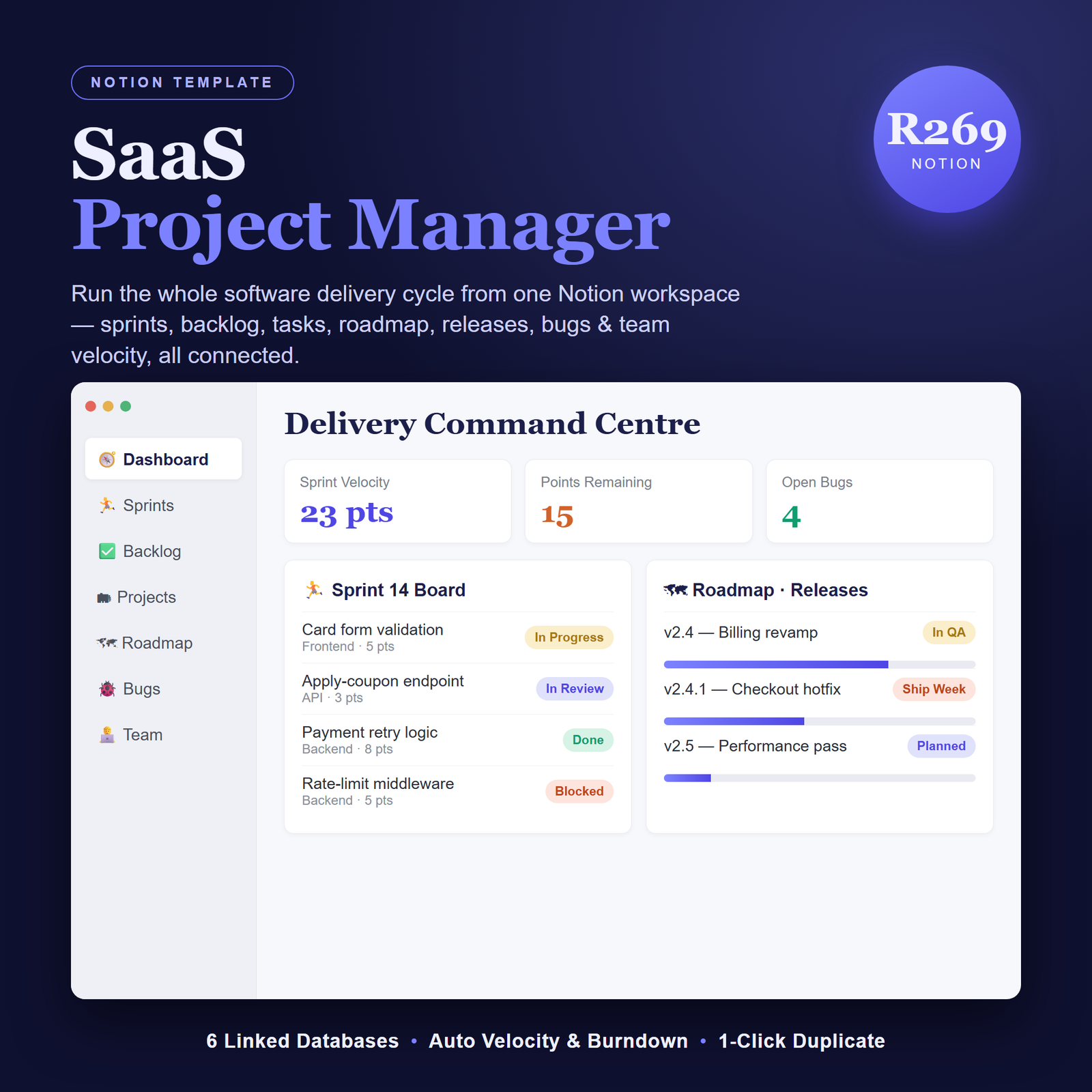 SaaS Project Manager Notion Template