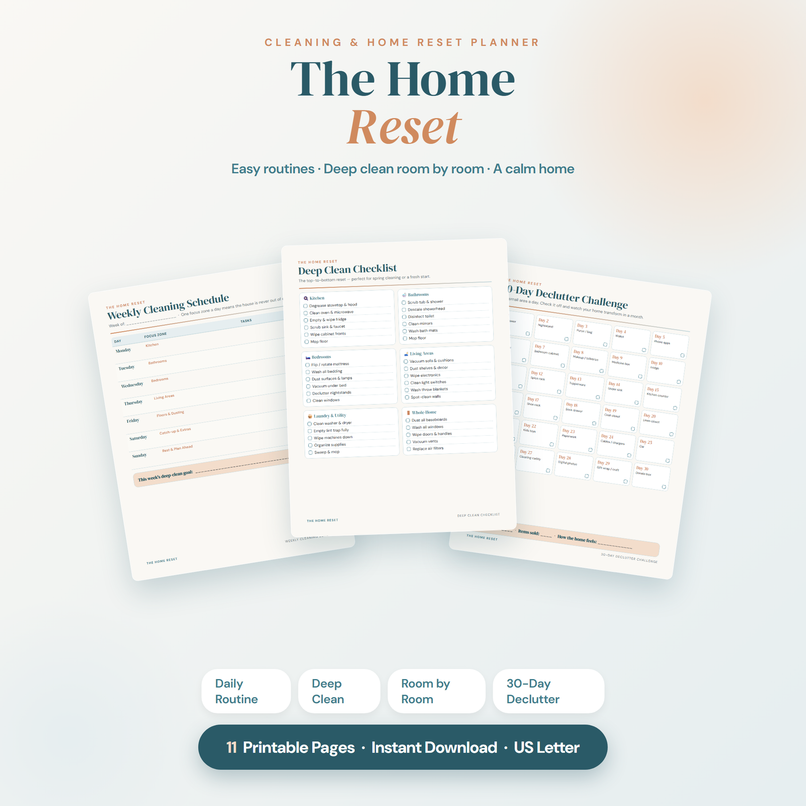 Home Reset Cleaning Planner