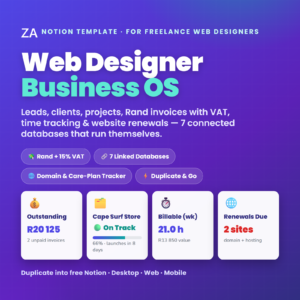 SA Freelance Web Designer OS | Notion CRM