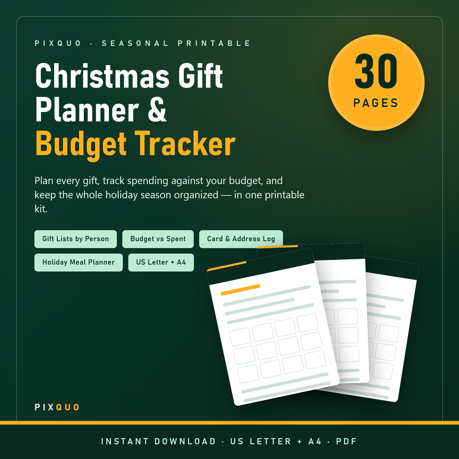 Christmas Gift Planner & Budget Tracker
