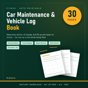 Car Maintenance & Vehicle Log Book