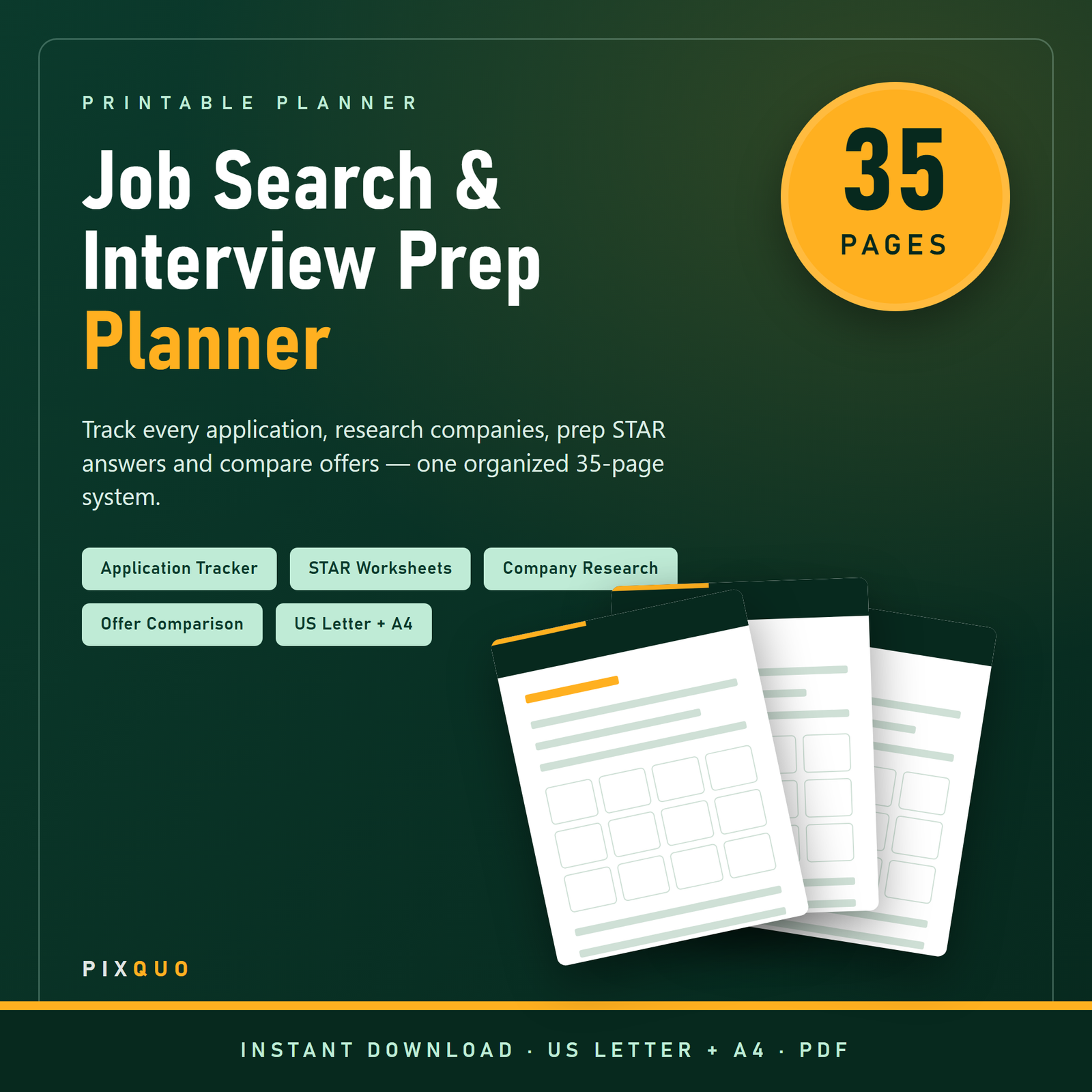 Job Search & Interview Prep Planner