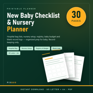 New Baby Checklist & Nursery Planner