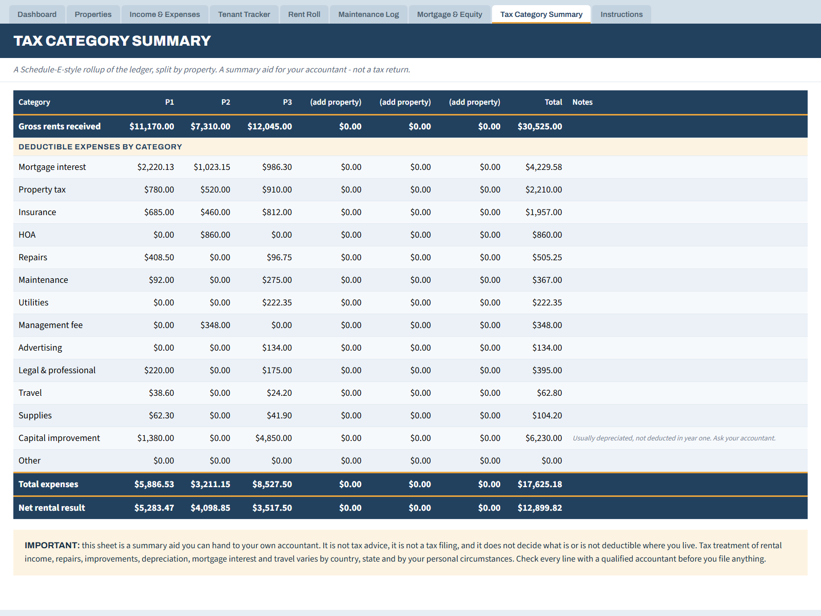 PREVIEW 03 tax summary