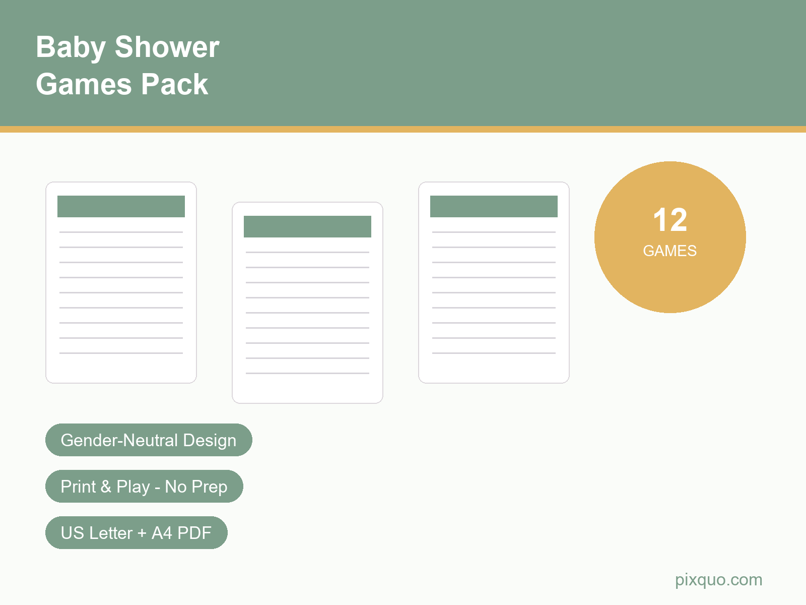 Baby shower games pack hero