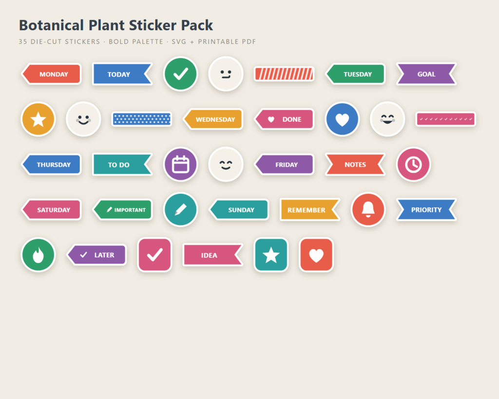 Botanical Plant Sticker Pack preview