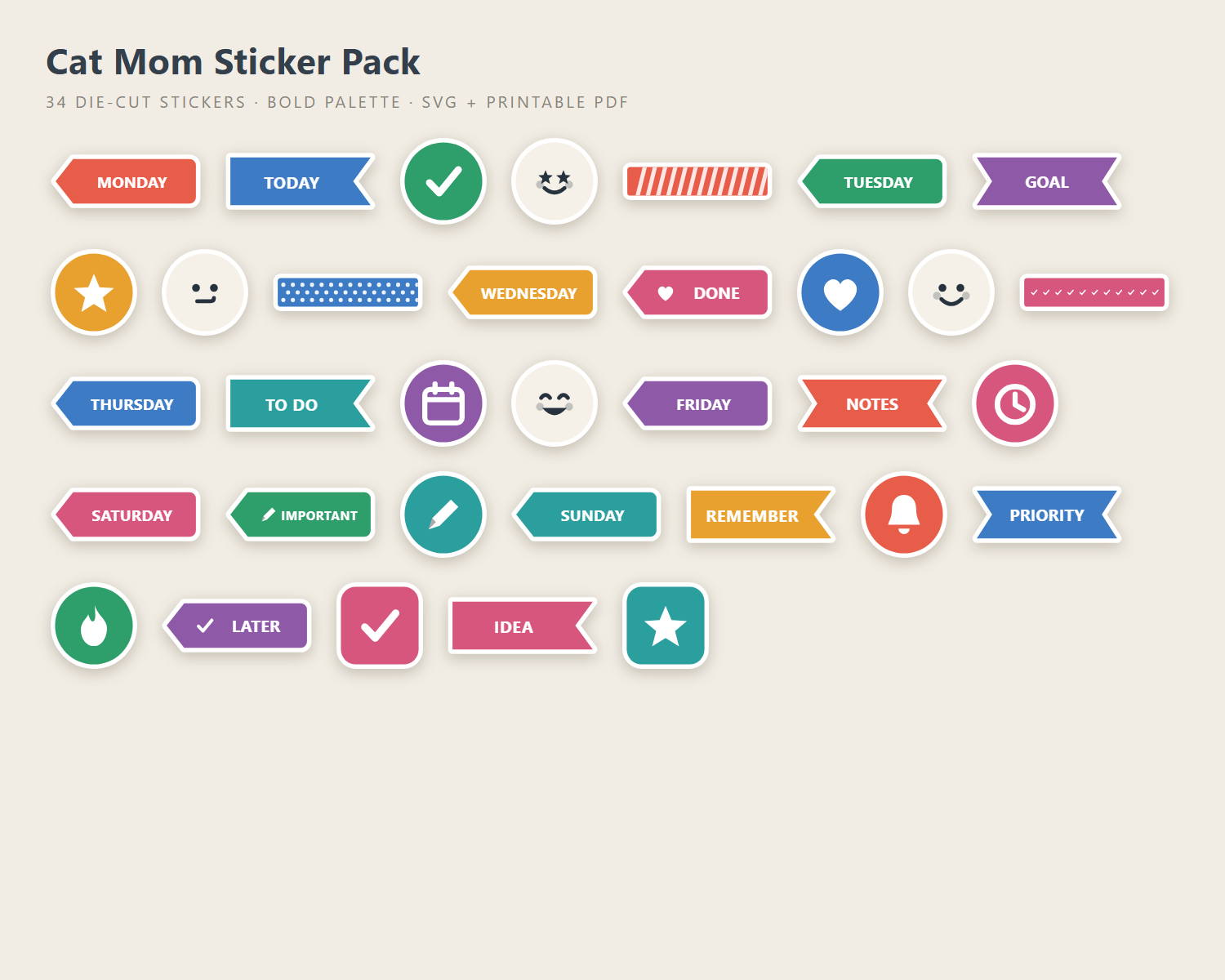 Cat Mom Sticker Pack preview
