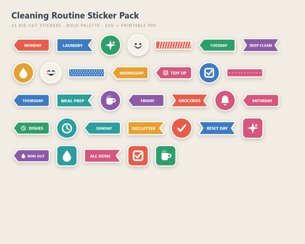 Cleaning Routine Sticker Pack preview