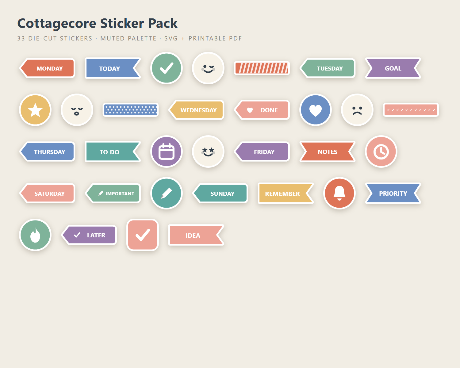 Cottagecore Sticker Pack preview