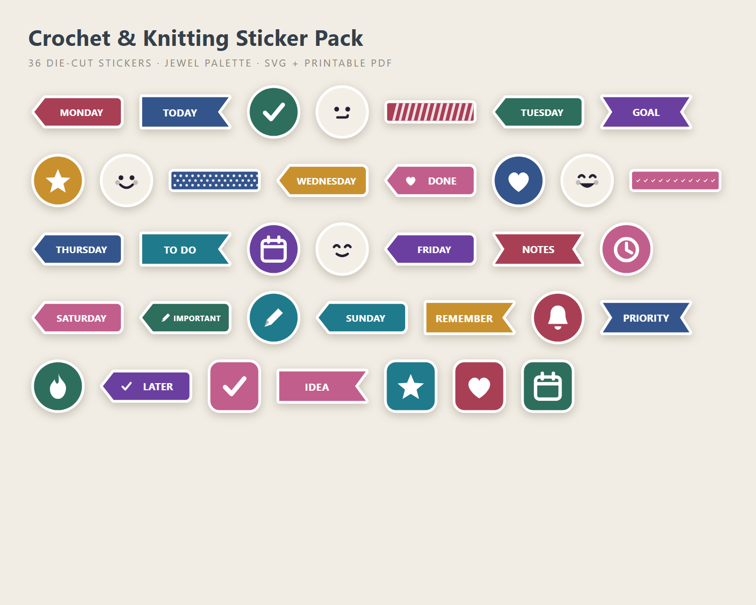 Crochet & Knitting Sticker Pack preview