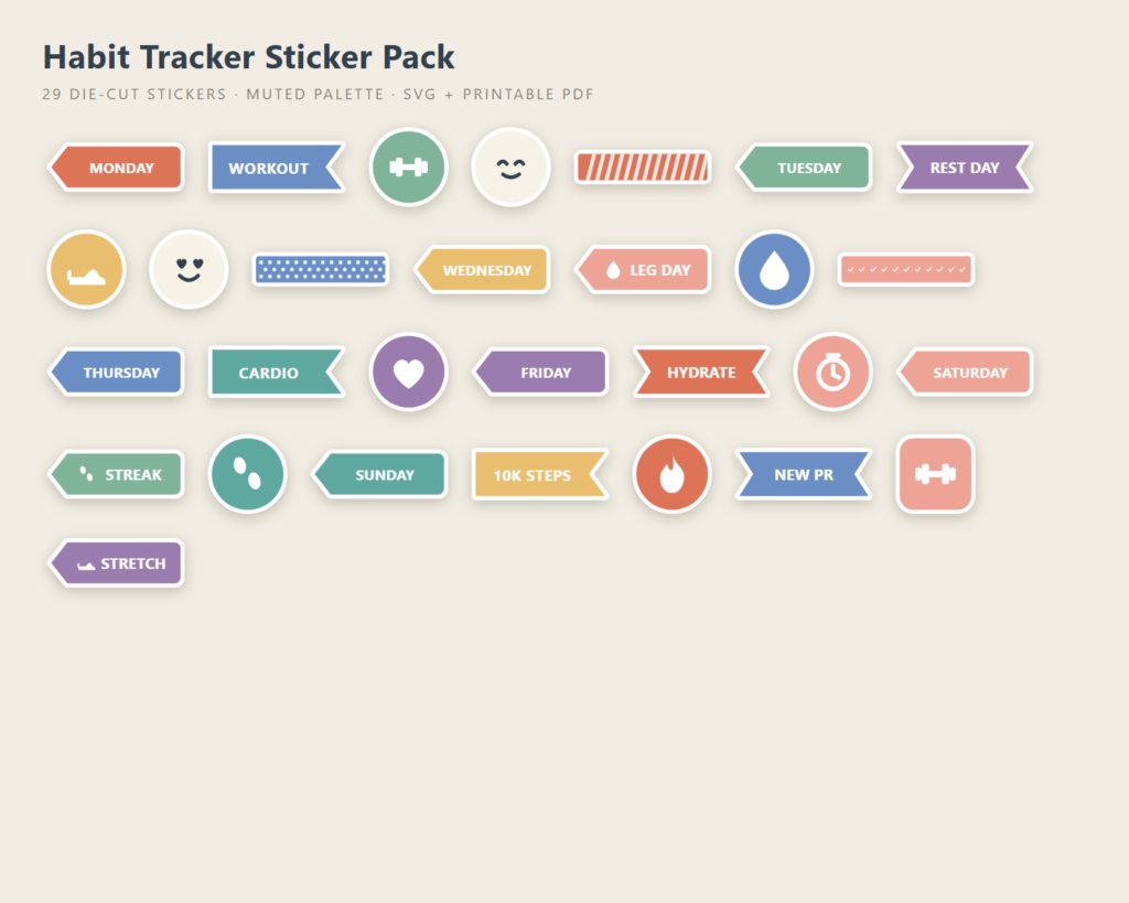 Habit Tracker Sticker Pack preview