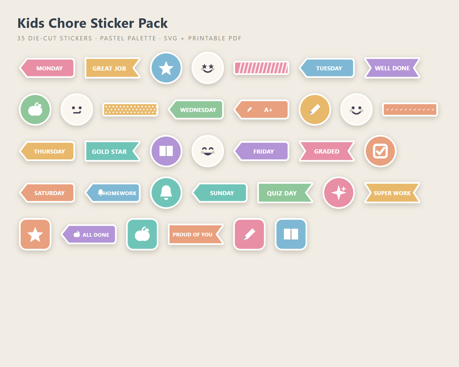 Kids Chore Sticker Pack preview