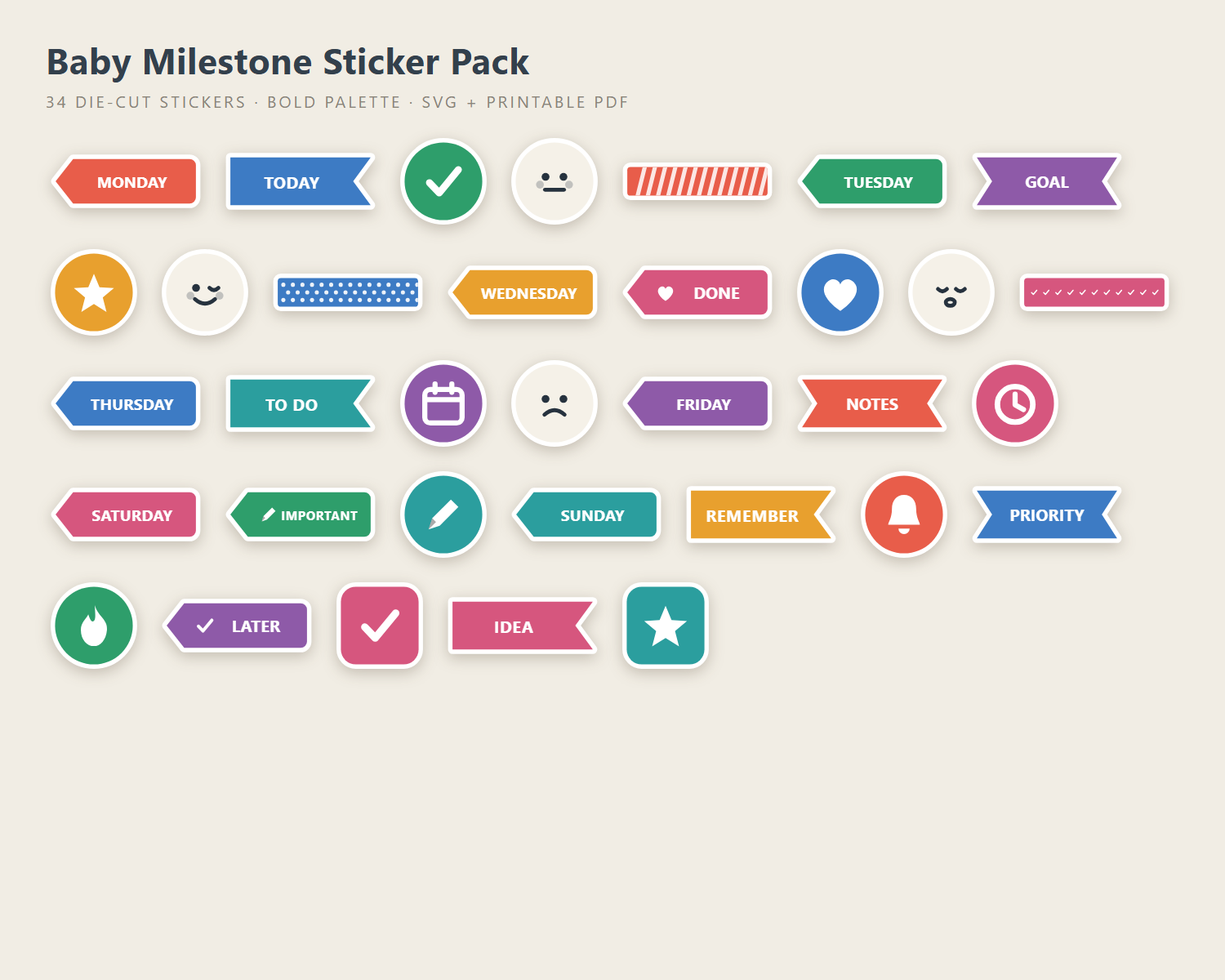 Baby Milestone Sticker Pack preview