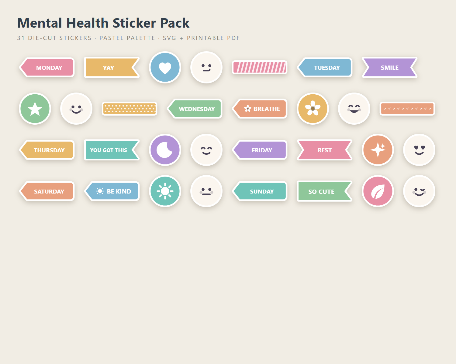 Mental Health Sticker Pack preview