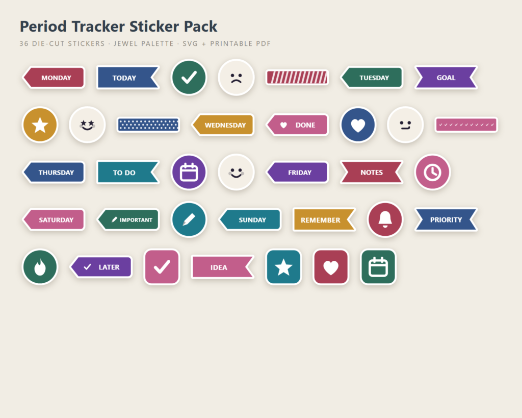 Period Tracker Sticker Pack preview