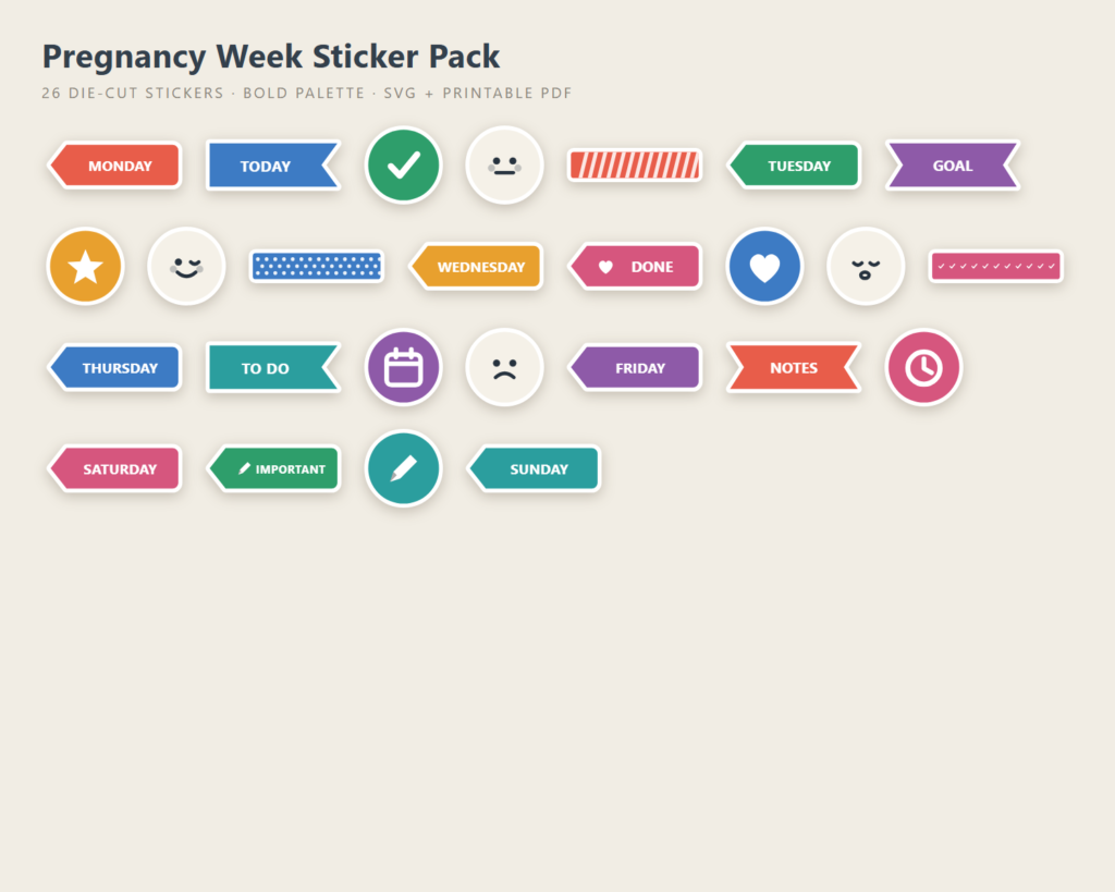 Pregnancy Week Sticker Pack preview