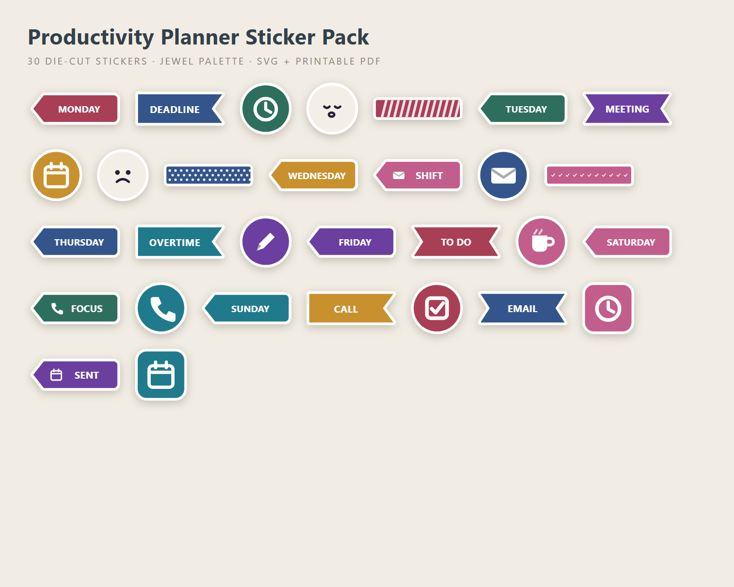 Productivity Planner Sticker Pack preview