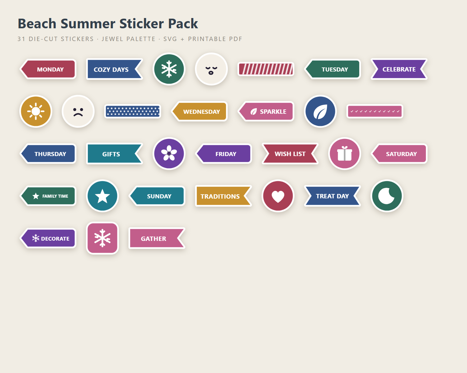 Beach Summer Sticker Pack preview