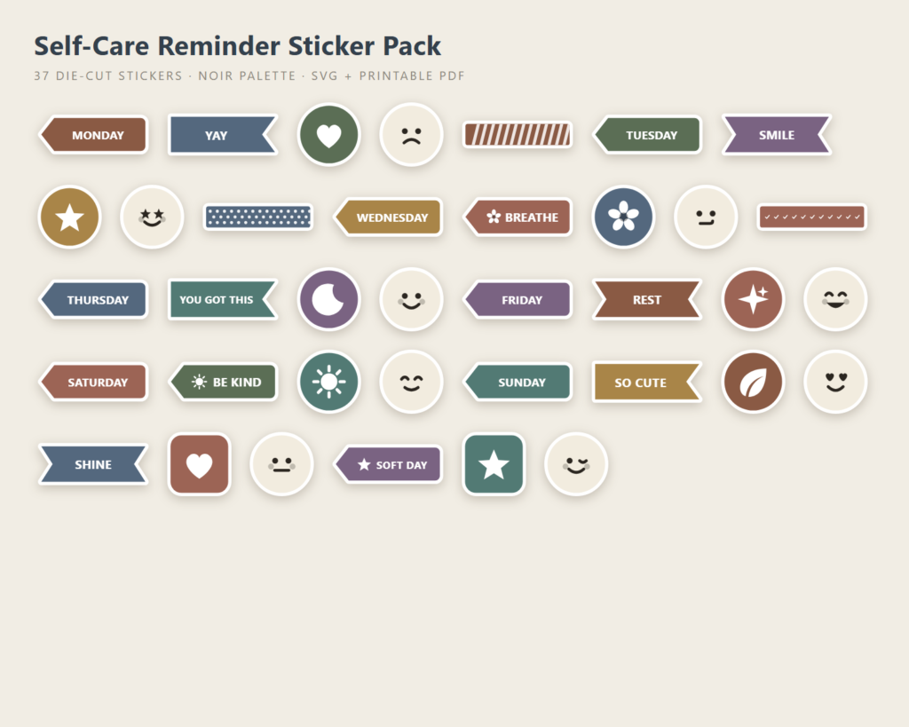 Self-Care Reminder Sticker Pack preview