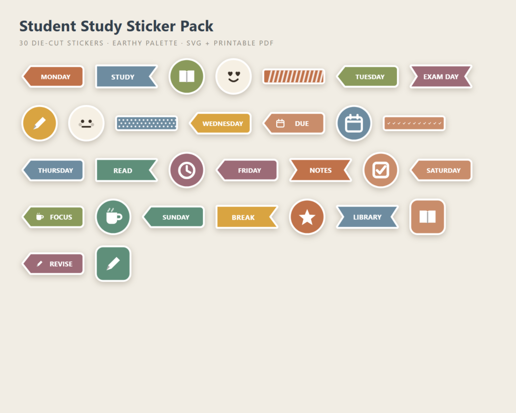 Student Study Sticker Pack preview