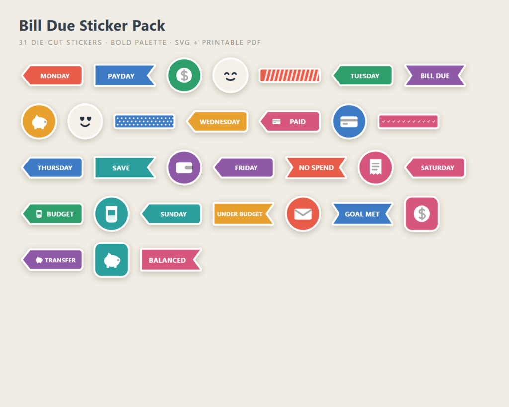 Bill Due Sticker Pack preview