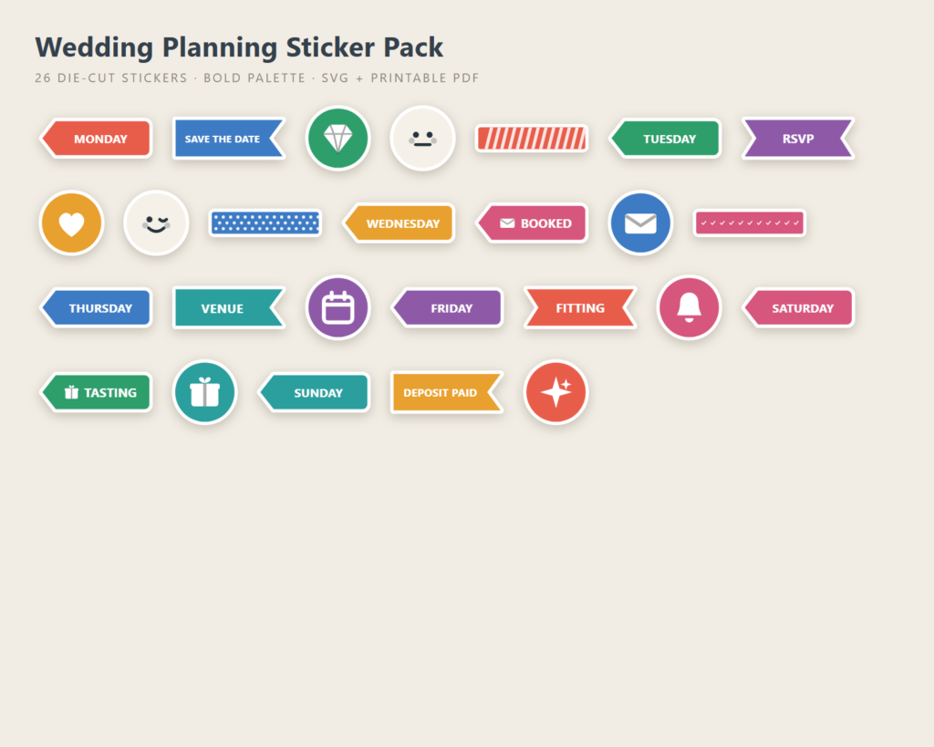 Wedding Planning Sticker Pack preview