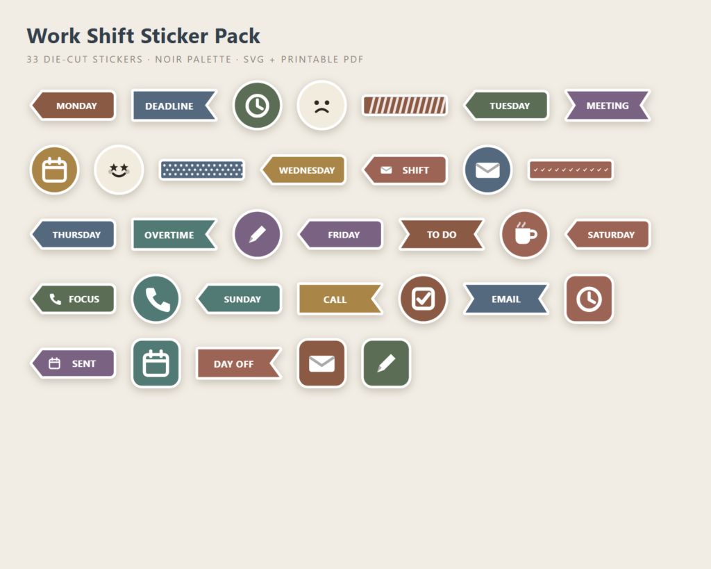 Work Shift Sticker Pack preview