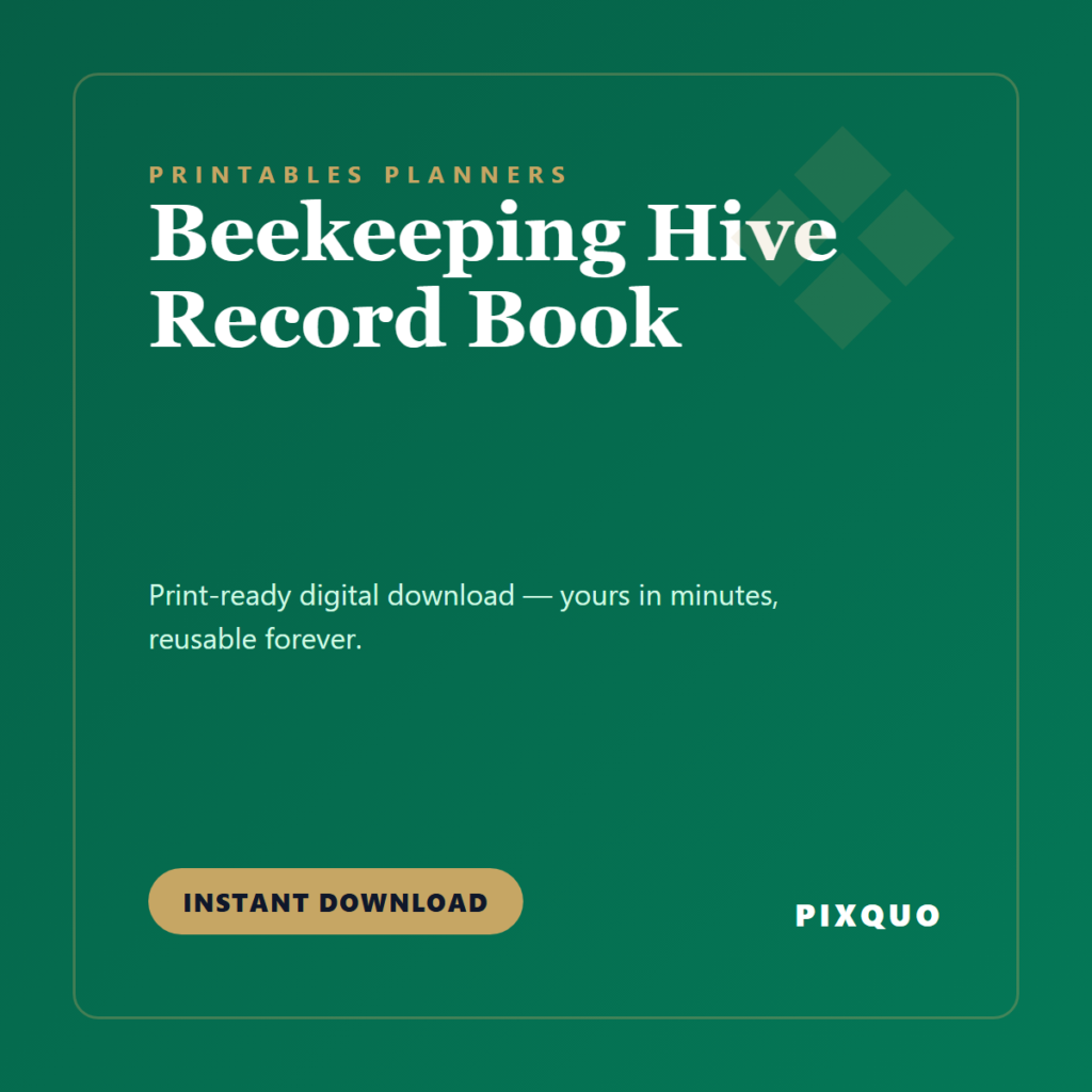 Beekeeping Hive Record Book — printable digital download