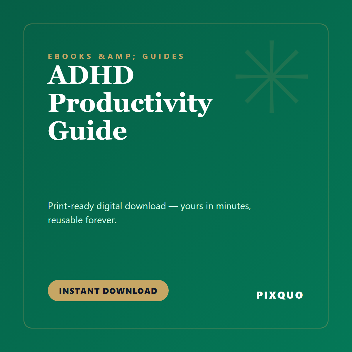 ADHD Productivity Guide — printable digital download