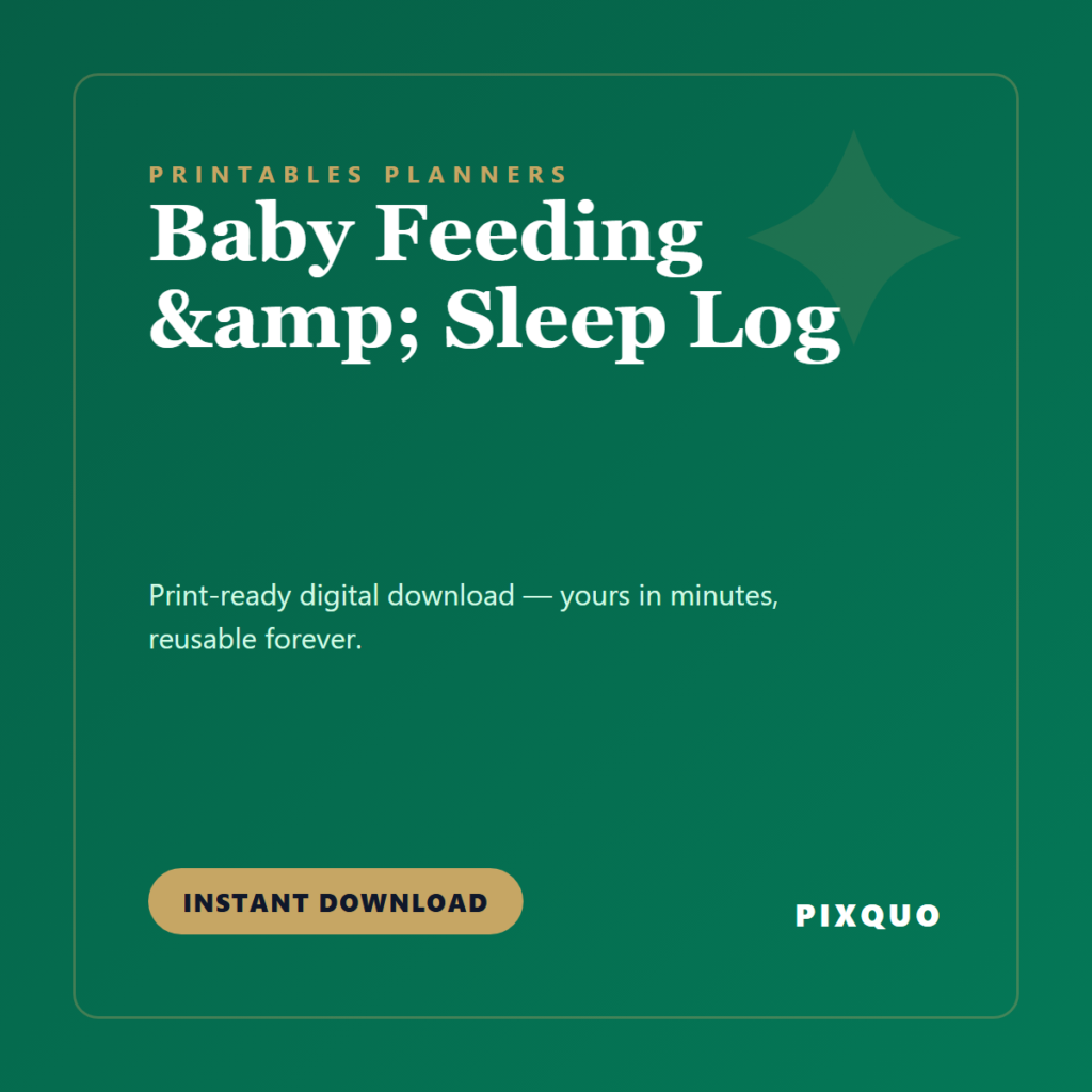 Baby Feeding & Sleep Log — printable digital download