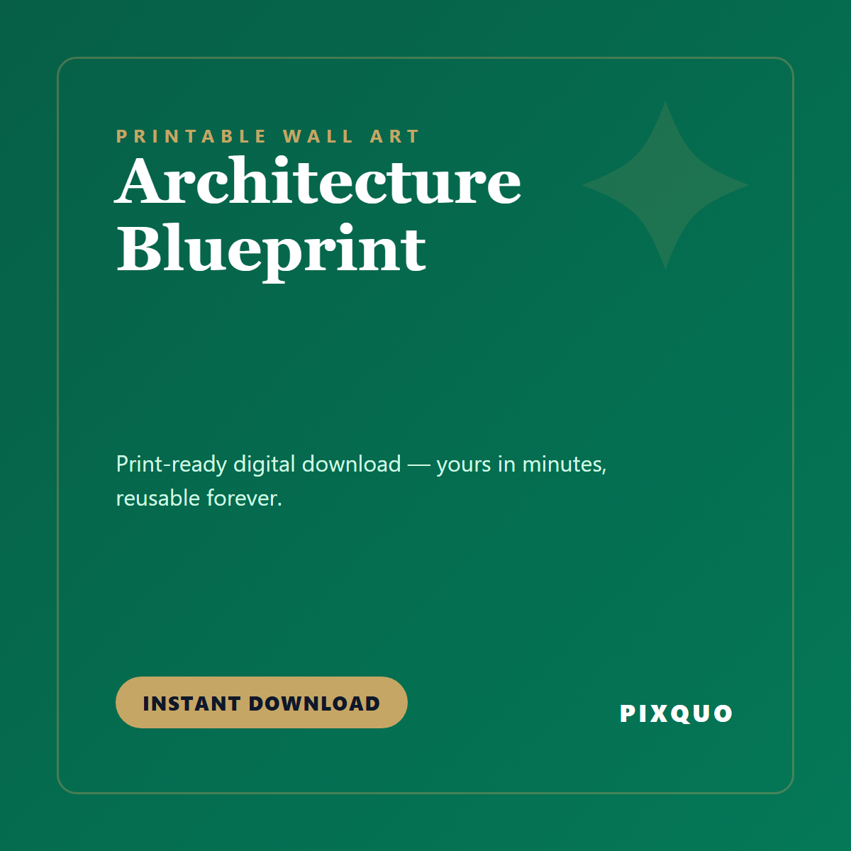 Architecture Blueprint — printable digital download
