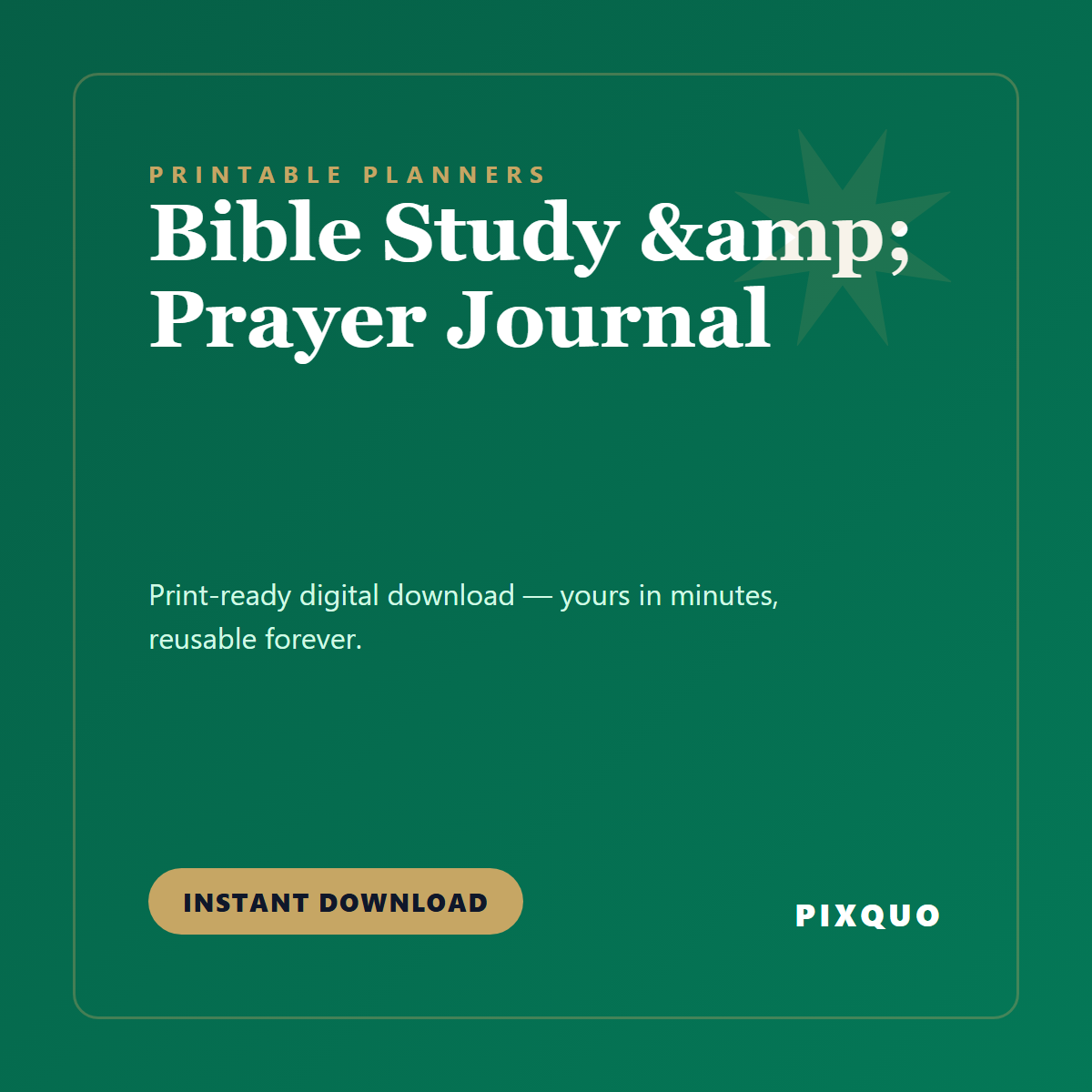 Bible Study & Prayer Journal — printable digital download