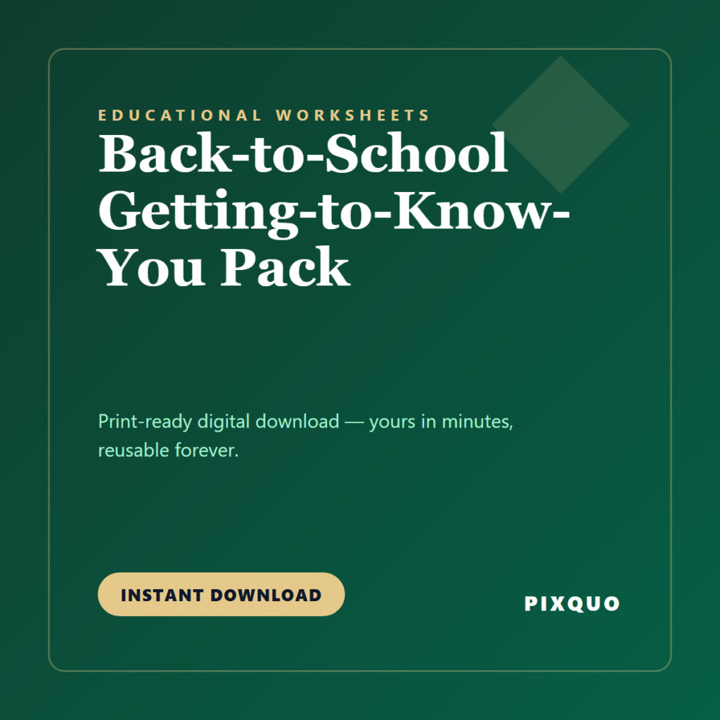 Back-to-School Getting-to-Know-You Pack — printable digital download