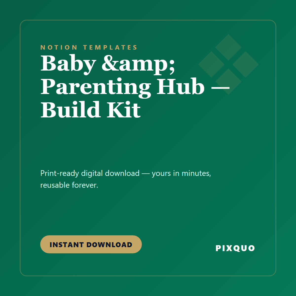 Baby & Parenting Hub — Build Kit — printable digital download