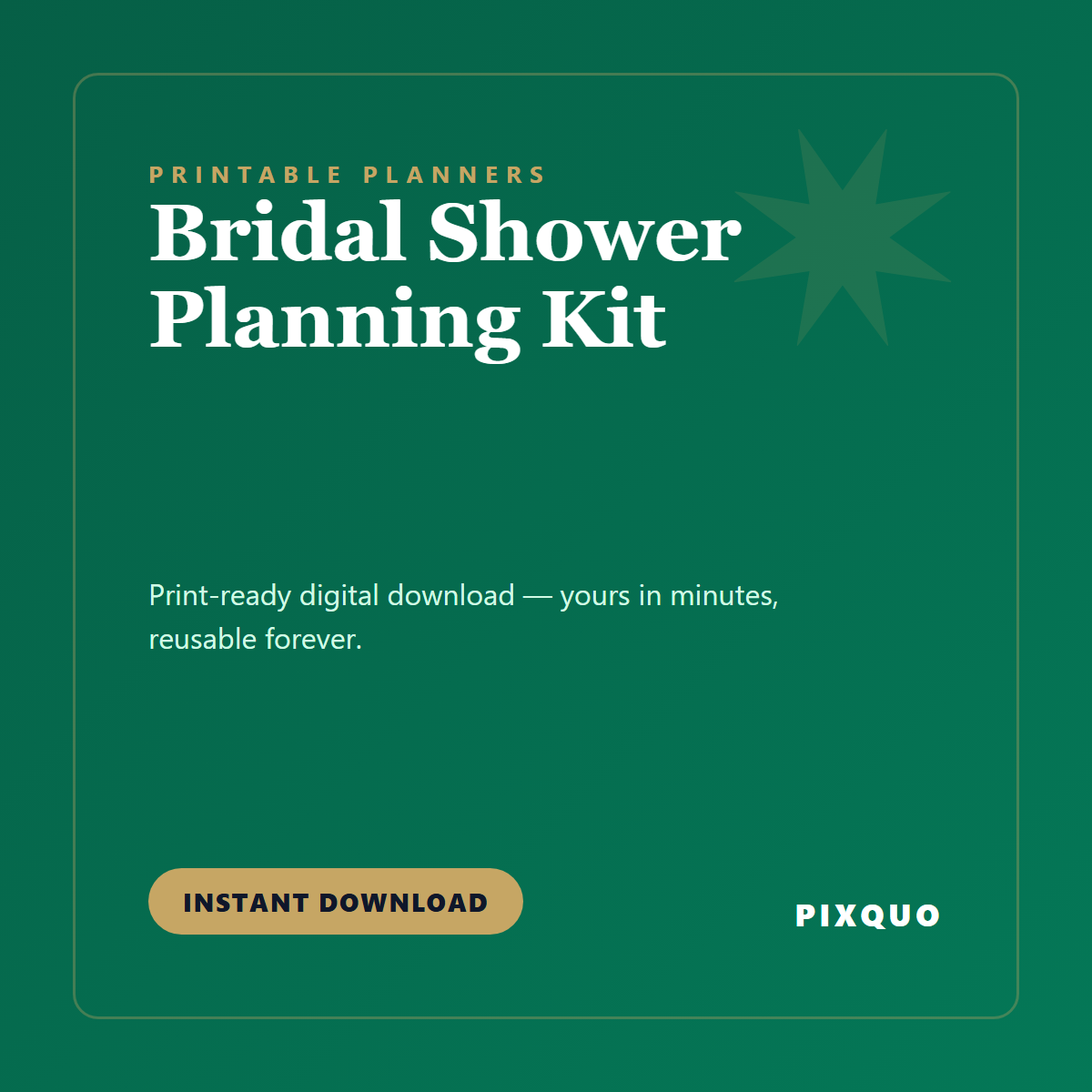 Bridal Shower Planning Kit — printable digital download