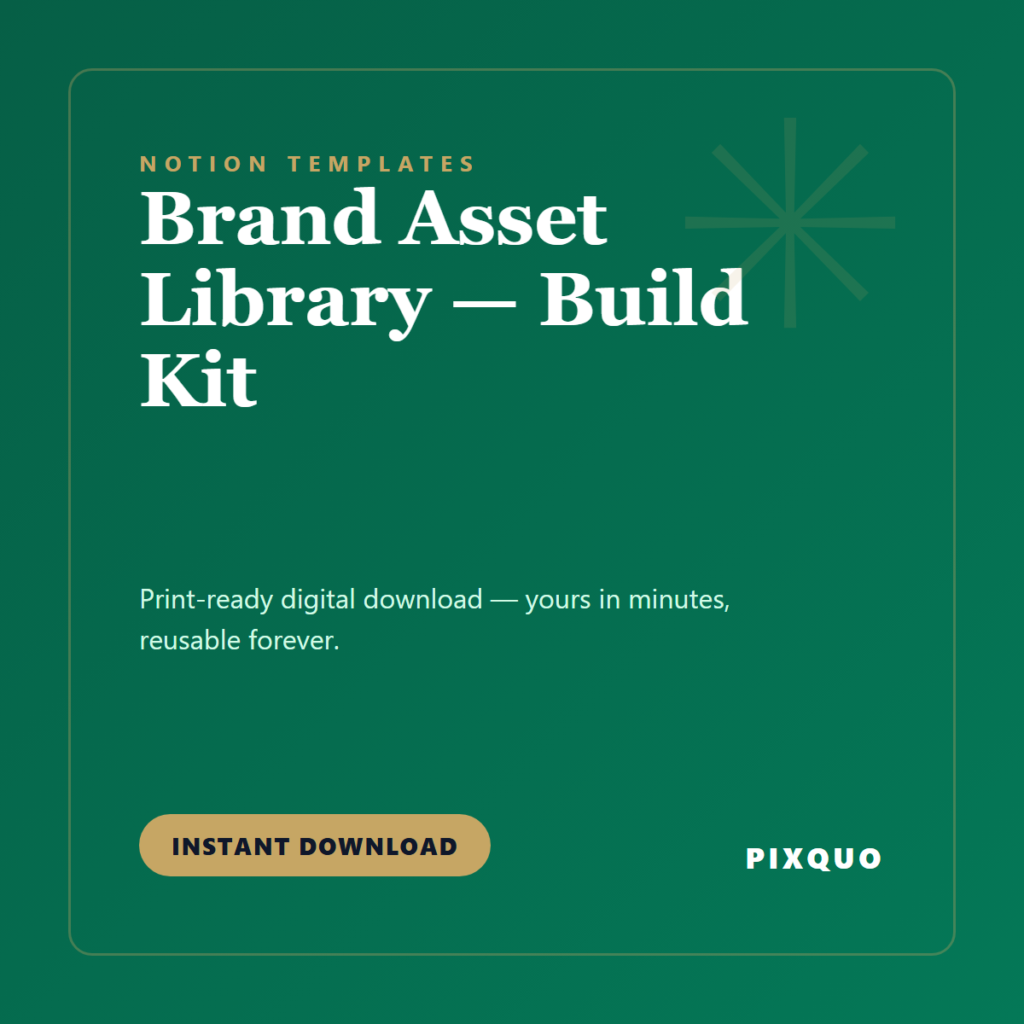 Brand Asset Library — Build Kit — printable digital download
