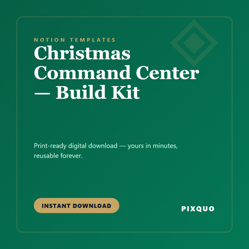 Christmas Command Center — Build Kit — printable digital download