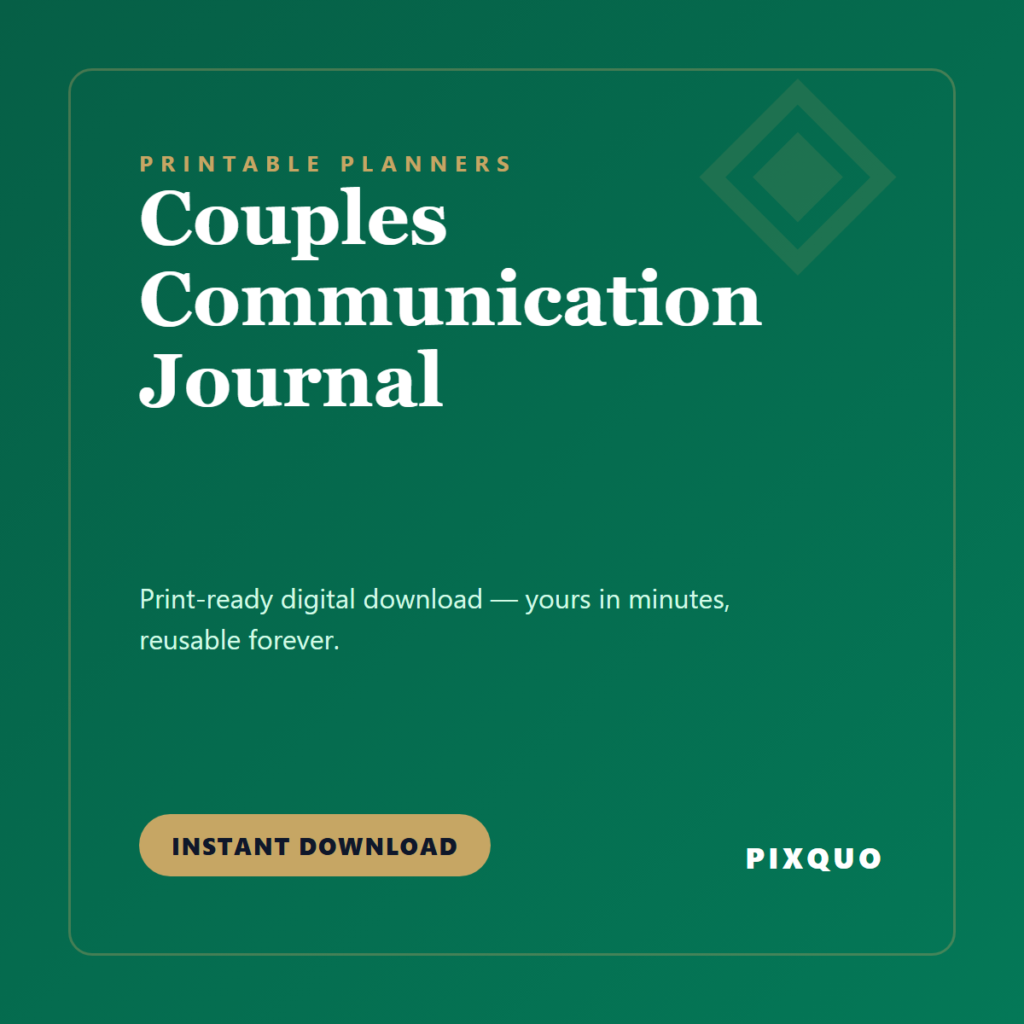 Couples Communication Journal — printable digital download