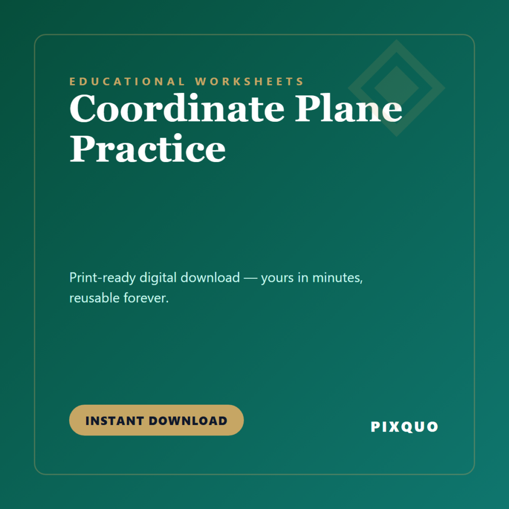 Coordinate Plane Practice — printable digital download