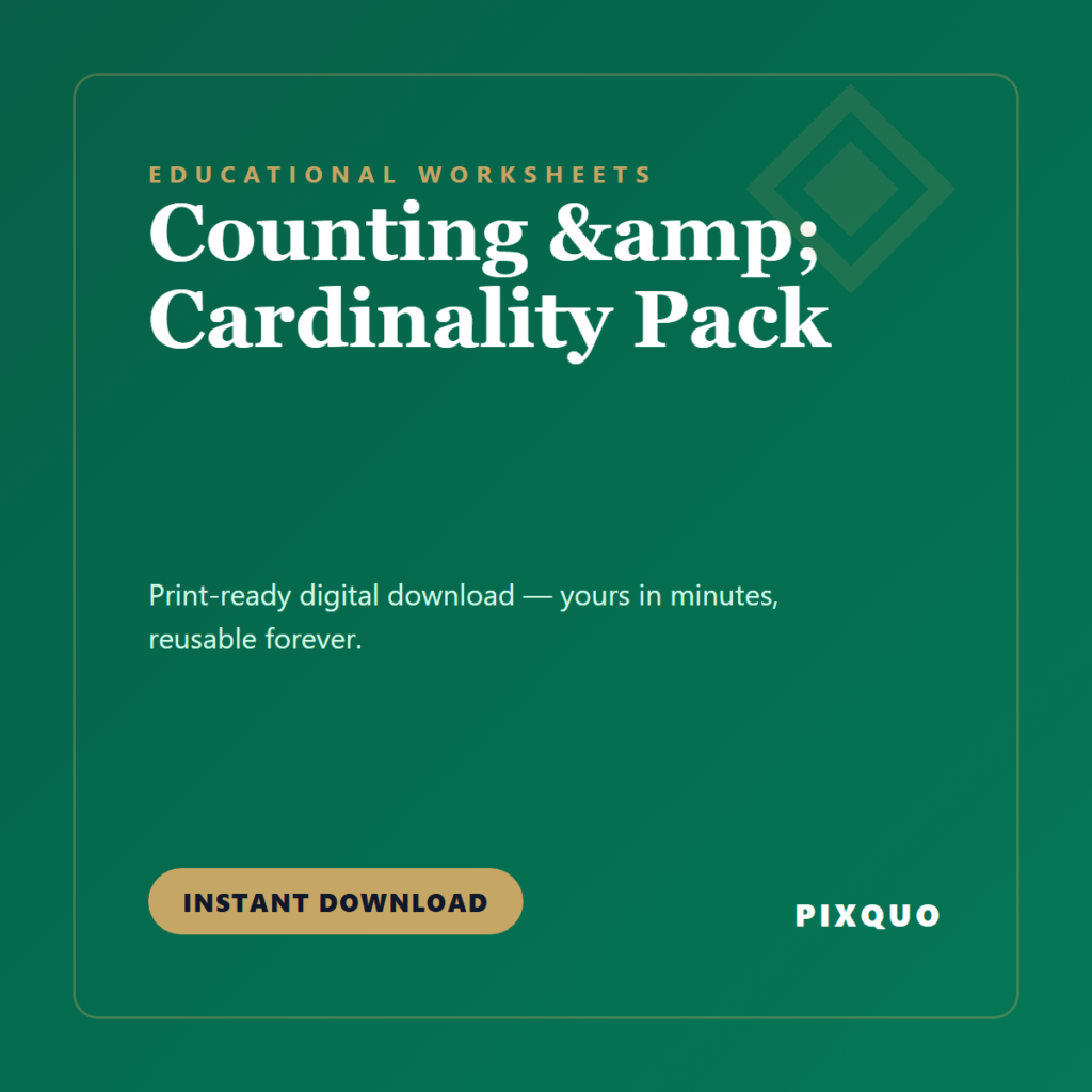 Counting & Cardinality Pack — printable digital download