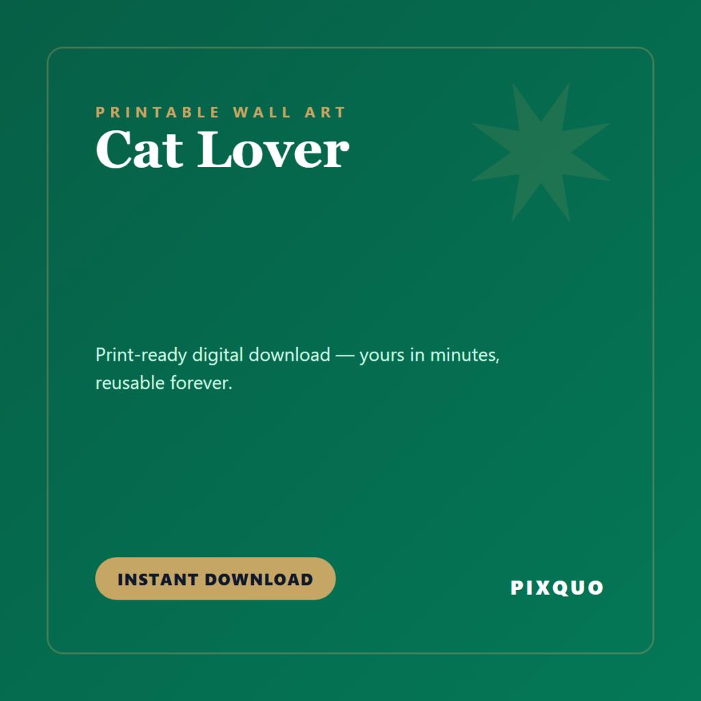 Cat Lover — printable digital download