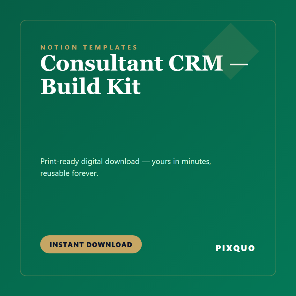 Consultant CRM — Build Kit — printable digital download