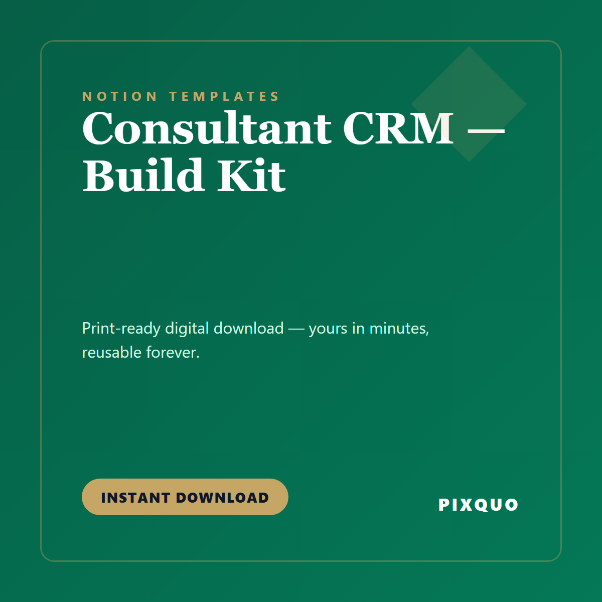 Consultant CRM — Build Kit — printable digital download