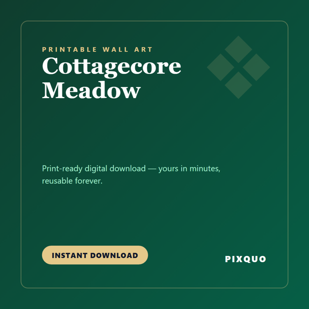 Cottagecore Meadow — printable digital download