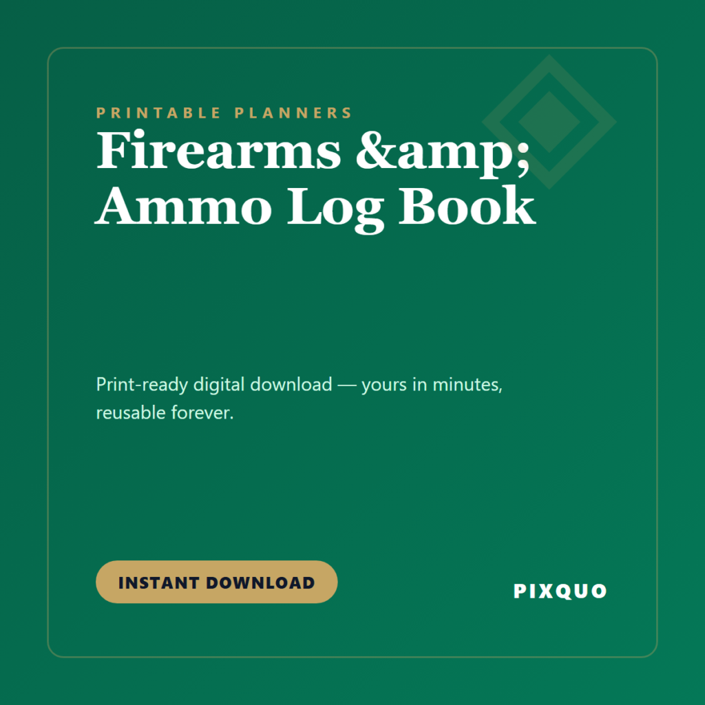 Firearms & Ammo Log Book — printable digital download