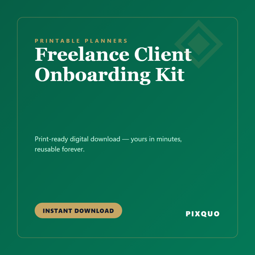 Freelance Client Onboarding Kit — printable digital download
