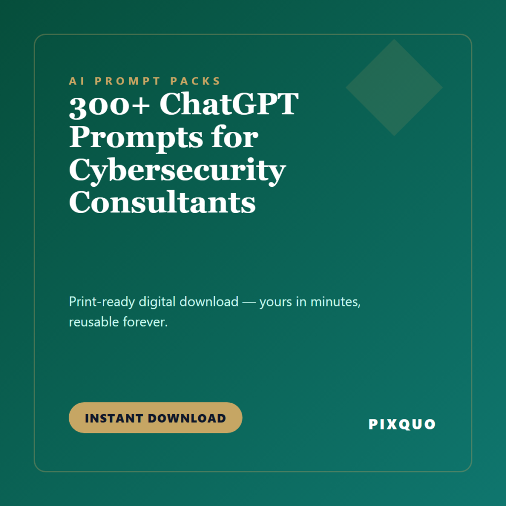 300+ ChatGPT Prompts for Cybersecurity Consultants — printable digital download