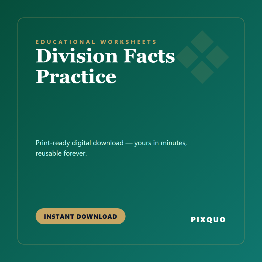 Division Facts Practice — printable digital download